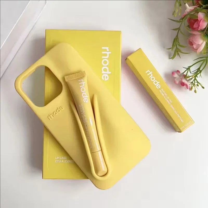 Makeup Rhode With Box Lipstick Holder Phone Case for IPhone17 Air 11 12 13 14 15 16 Pro Max Plus  Lip Gloss Silicone Soft Cover